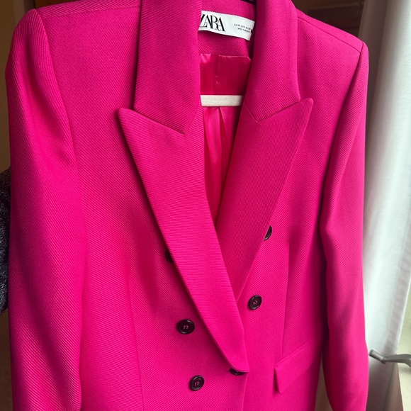 Stunning Bright Fuschia Zara Long Blazer - Picture 8 of 9